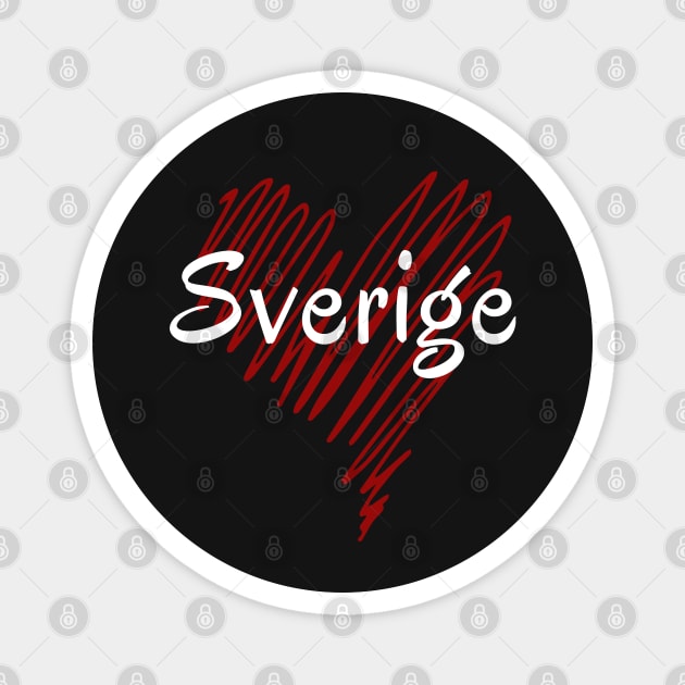 I love Sweden, Sweden heart Magnet by eka123
